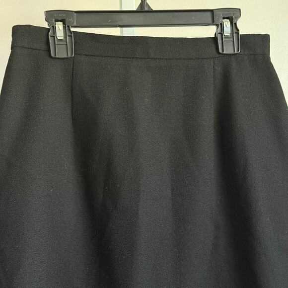 Vintage Wool sz 4 Black Ski Skirt Classic Pencil‎ Mid-Length - Picture 2 of 8